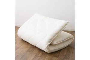 EMOOR Japanese Futon Mattress French-Wool-Blend Extra Thick Twin Shikibuton LEAVEL2 Made in Japan