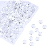 HAUTOCO 200pcs 10mm Glass Cabochons Round Clear Cabochons Dome Tiles for Earring Necklace Pendant Ring Keychain DIY Craft Jew