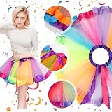 Ronilp 80s Fancy Dress Kit Rainbow Tutu Leg Warmers Necklace Glasses view 5