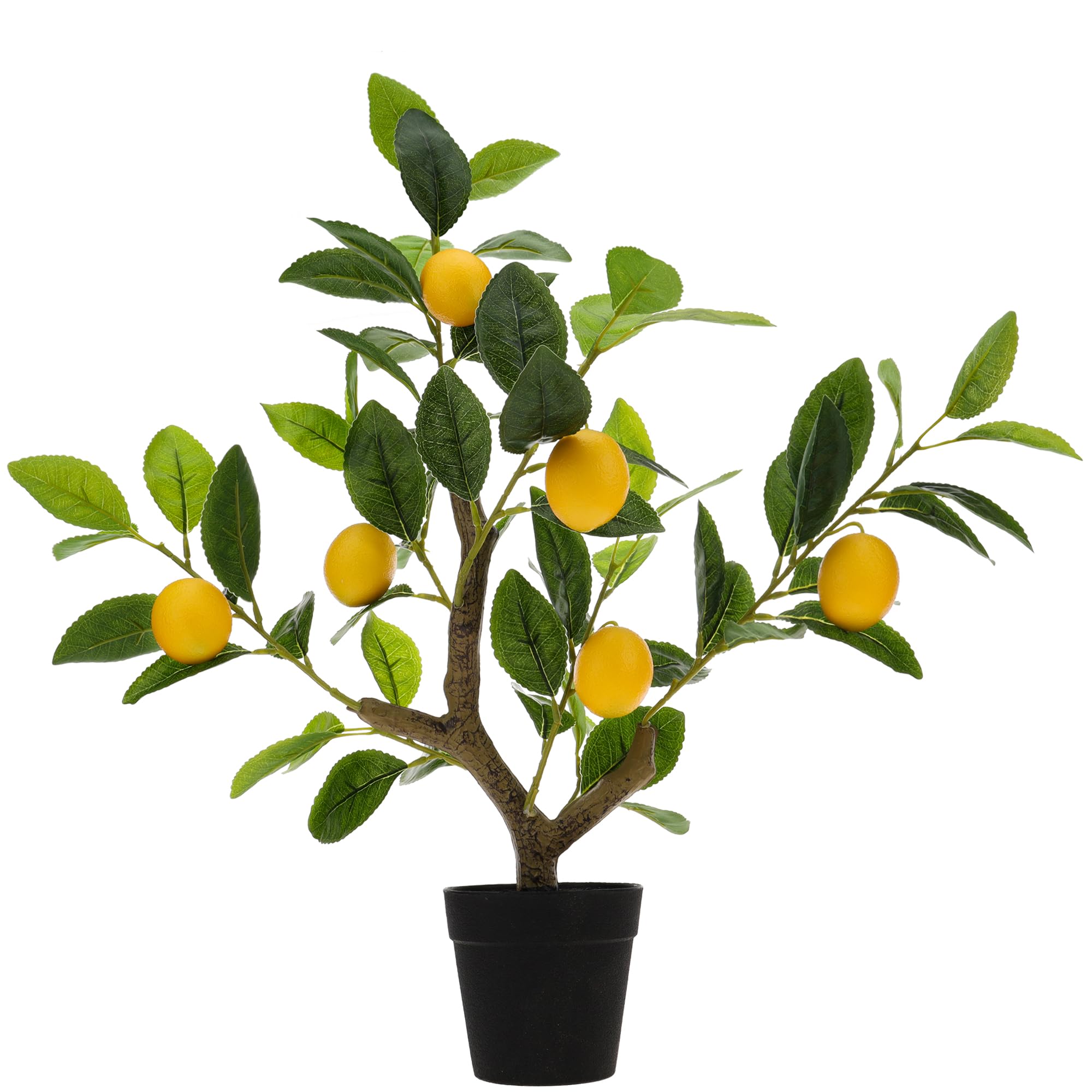 Gresorth 20" Artificial Yellow Lemon Tree Fake House Green Plant Fruits Decoration with Plastic Pot Realistic Leaves for Home Table Office Garden Indoor