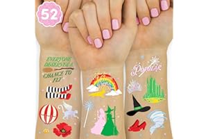 xo, Fetti Witch Temporary Tattoos - 52 iridescent Foil Pcs | Birthday Witch Accessory, Kids Wizard Party Favor, Cute Musical DIY Activity