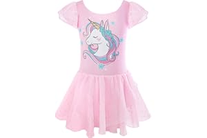 Nutyomi Dance Leotard for Girls Toddler Gymnastics Ballet Dress Dance Outfits for Girls 2-9 Years