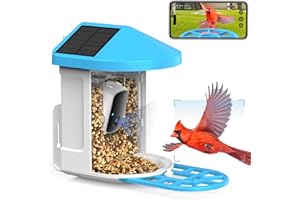 FARORO Bird Feeder with Camera Wireless AI Identify Bird Species, 1080P HD Bird Watching Camera Auto Capture Bird Videos and Notify via APP, Solar Charging, Color Night Vision, Ideal Gift Choice
