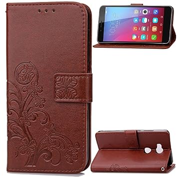 Huawei Honor 5X Hülle,[FQY-TEC][Braun]S[PU-Leder]und[TPU]Geldbörse,Kartensteckplatz,Unterstützung Hülle für Huawei Honor 5X (