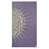 Sand Cloud Turkish Beach Towel - Sand Free - 100% Organic Turkish Cotton Yarn - Quick Dry Towel for Beach, Picnic Blanket or Throw - As Seen on Shark Tank - Flower Mandala Grape