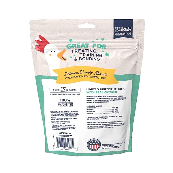 NATURAL BALANCE LIMITED INGREDIENT REWARDS CRUNCHY BISCUITS, BITE-SIZE TREATS FOR SMALL-BREED DOGS, MADE WITH REAL CHICKEN, 8 OUNCE (PACK OF 1)