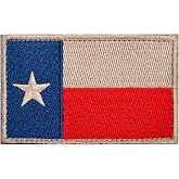 Texas Lone Star Flag Patch - Embroidered TX Emblem Badge Meme Morale Patch Applique with Hook and Loop for Military Tactical Backpacks Gear Jeans Hats Jackets Clothing Bags Repair Blue &amp; Red