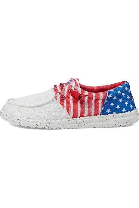 Amazon.com | Hey Dude Women's Wendy Tri Patriotic Americana Size 5 |  Women's Shoes | Women's Slip On Shoes | Comfortable u0026 Light-Weight |  Loafers u0026 Slip-Ons