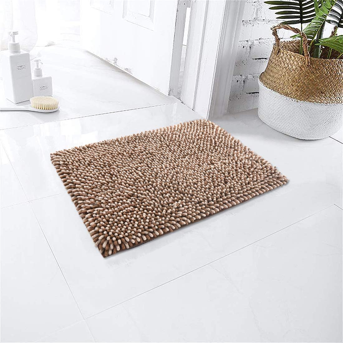 Bathroom Rug, COSY HOMEER 17x24 Inch Bath Rugs Made of 100% Polyester Extra Soft and Non Slip Bathroom Mats Specialized in Machine Washable and Water Absorbent Shower Mat-Coffee: Kitchen & Dining