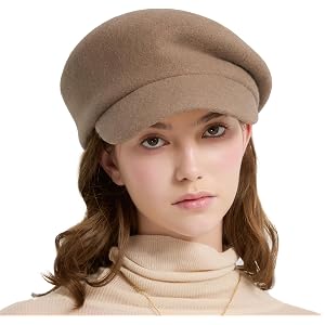 ACUSHLA Merino Wool French Beret Hats Women Winter Newsboy Baker Boy Cap | Soft;Warm;Premium quality;Adjustable size;One size