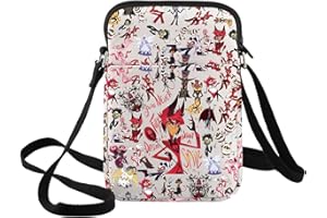 BWWKTOP Alastor Smile Crossbody Bags Charlie & Vaggie Fans Gift Angel Dust Messenger Bag Sir Pentious Fans Gift