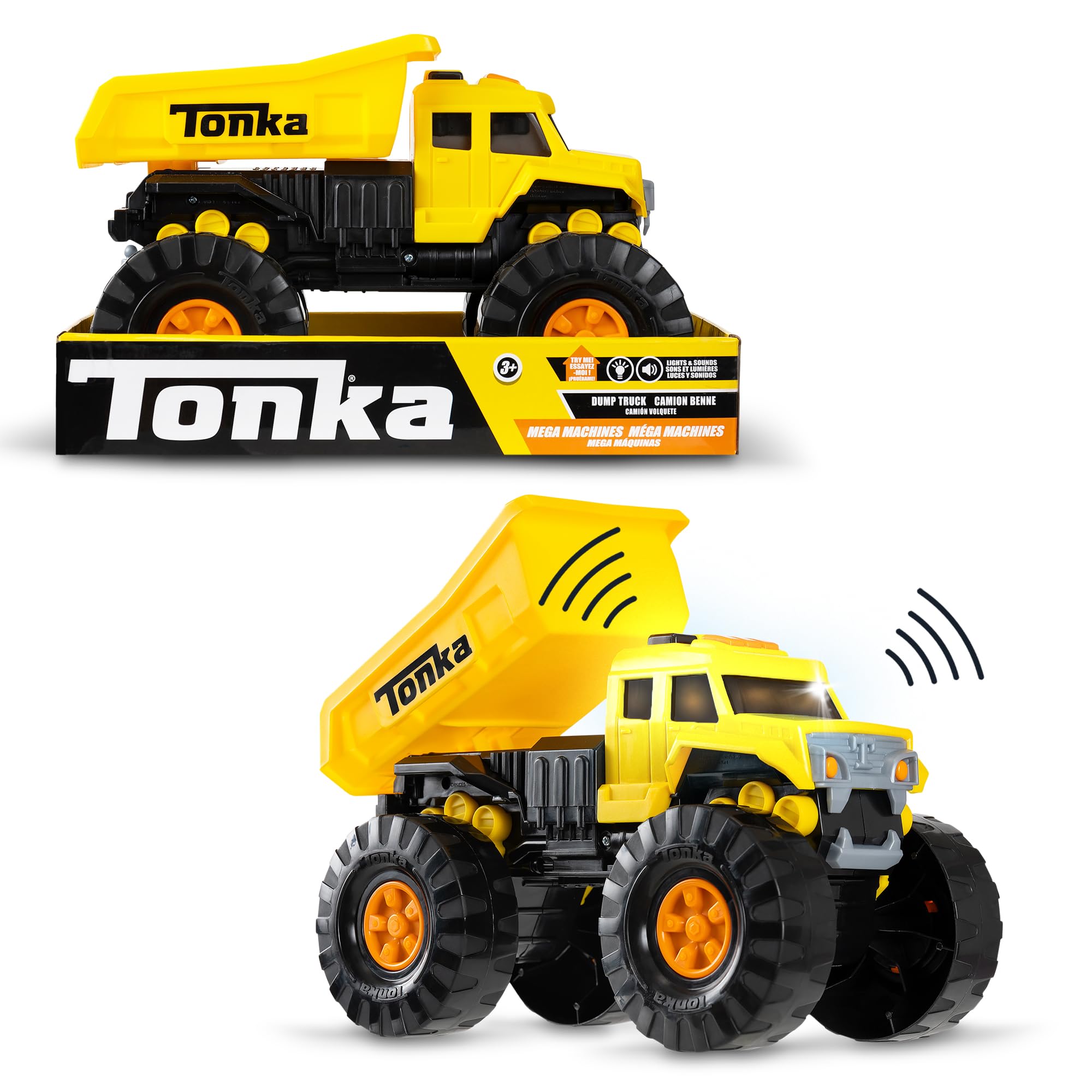 Tonka Mega Machines, Dump Truck, Construction Gift Gift Set for Boys and Girls, Vehicle Playset, 3+ Kids, Basic Fun 06248