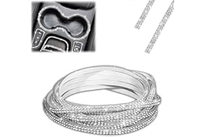 Jawmoy Pack-1 32.8 Ft Bling Car Self Adhesive Trim, DIY Rhinestone Car Dashboard Decorations, Universal Car Accessories Trim Strips Line Molding Stickers (White)