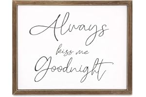 Farmlyn Creek Bedroom Wall Decor for Couples, Always Kiss Me Goodnight (15 x 12 In)