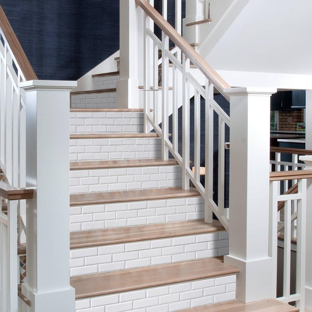 PLYY 3D Stairs Stickers Tile Risers Mural Vinyl Decal Wallpaper Stickers Decor Decals 39.3" wx7 hx6PCS