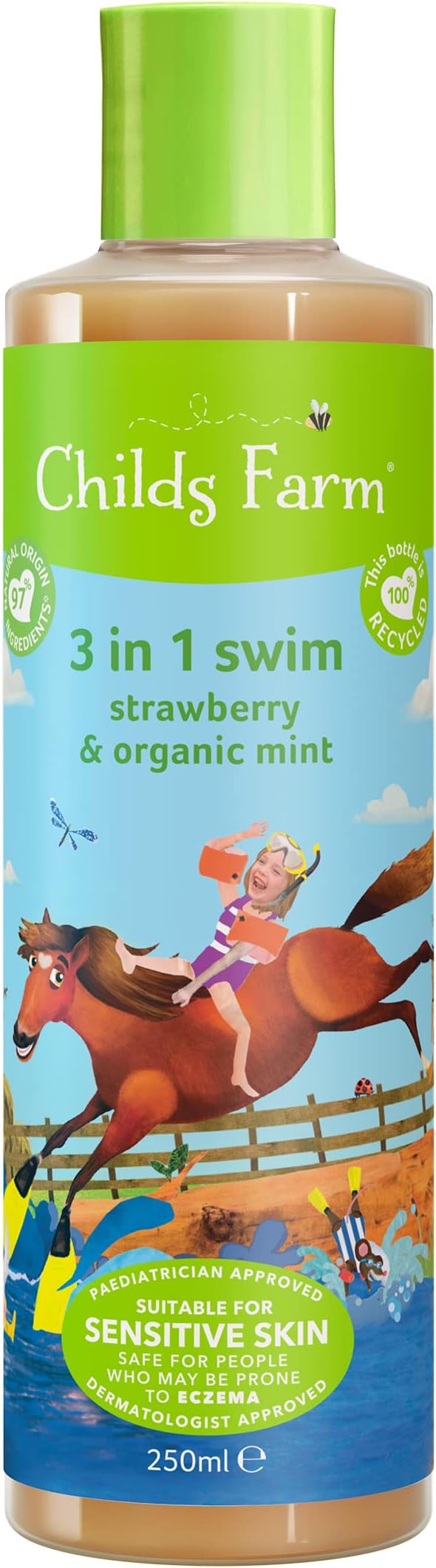 Childs Farm 3in1 Swim Strawberry Mint 250 ml Kids Body Wash Shampoo Conditioner