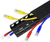 REFLYING 5 Pieces Cable Trunkings Concealer Kit 1.85M Open Slot Raceway Black view 5