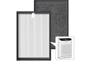Lot de 2 filtres HEPA de rechange ZX001 compatibles avec purificateur d'air Tebild ZX001, 3 en 1 H13 Ture HEPA et filtres à c