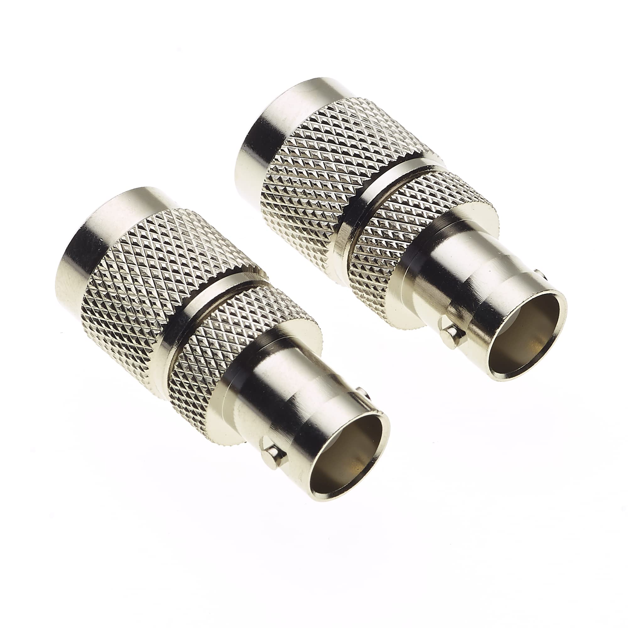 Keple BNC Socket to TNC Plug Adaptor, 50 ohm, Nickel Plated Brass Body - Male Female Jack Adapter, Coax Adaptor 2, Coaxial Adapters for Wi-Fi Radios External Antenna Connector - Pack of 2