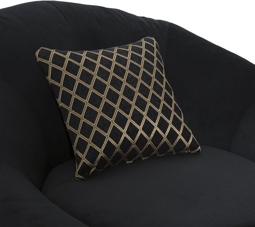 Seatcraft 1971 Bella Fabric Home Theater Seat Foam Round Lounge Cuddle Chair, Sofa, Black: Furniture & Decor