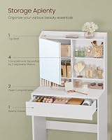 VASAGLE KAILYN Dressing Table Vanity Desk with Mirror 40 x 70 x 135 cm Cloud view 4