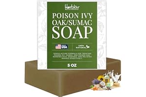 HERBLOV Poison Ivy Soap Bar – All Natural Poison Ivy Treatment – Anti-Itch Skin Cleanser Wash for Poison Ivy, Poison Oak & Sumac – Removes Oils, Soothes & Relieves Rashes – 5oz Jewelweed Soap Made in USA