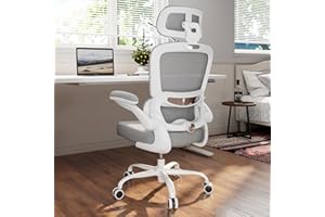 TRALT Ergonomic Office Chair - Desk Chair with Adjustable Headrest Lumbar Support Computer Chair - Mesh Comfy Chair with Flip