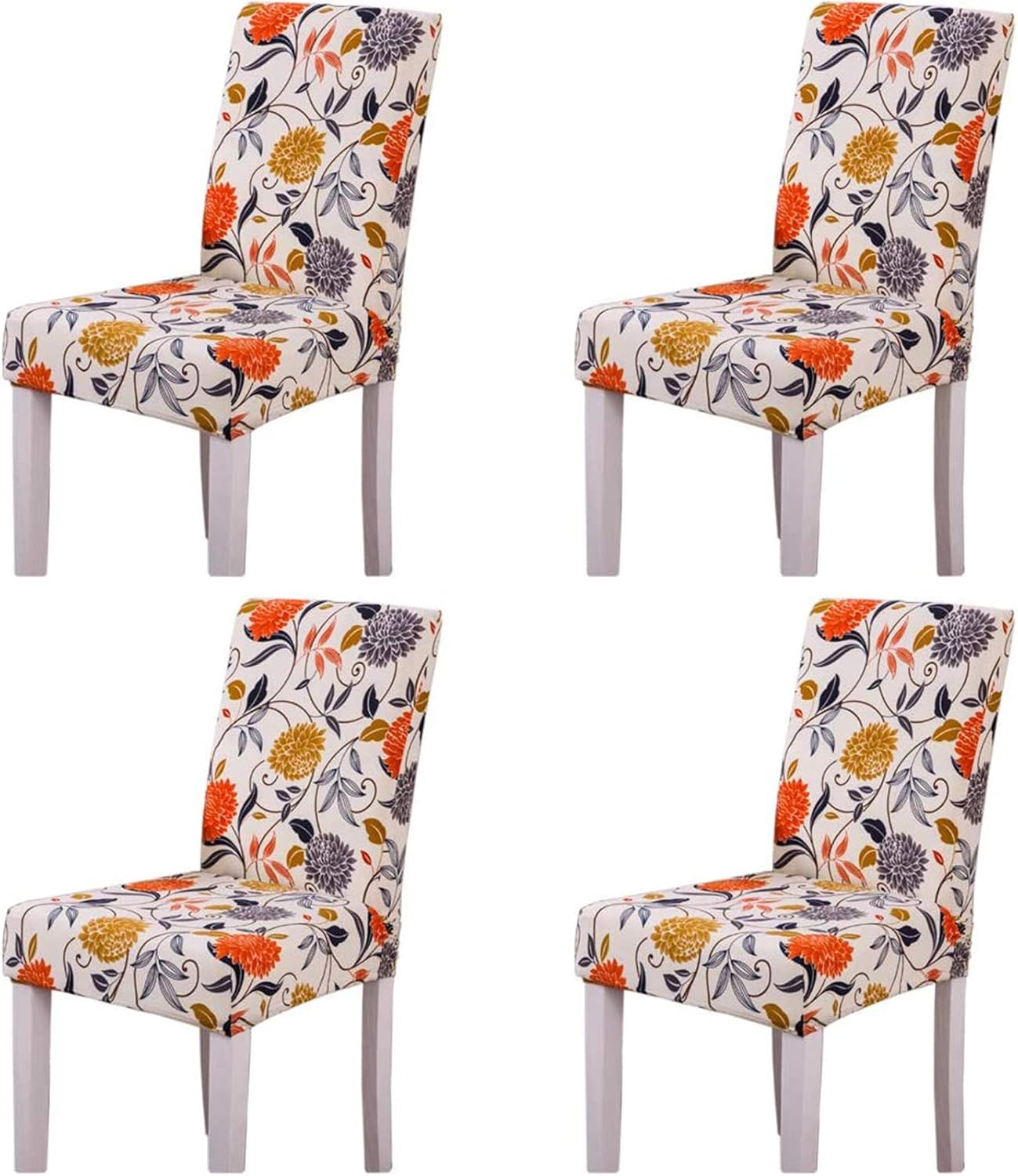 Ogrmar 4PCS Stretch Removable Washable Dining Room Chair Protector Slipcovers/Home Decor Dining Room Seat Cover Multiple Styles (Style 6): Furniture & Decor