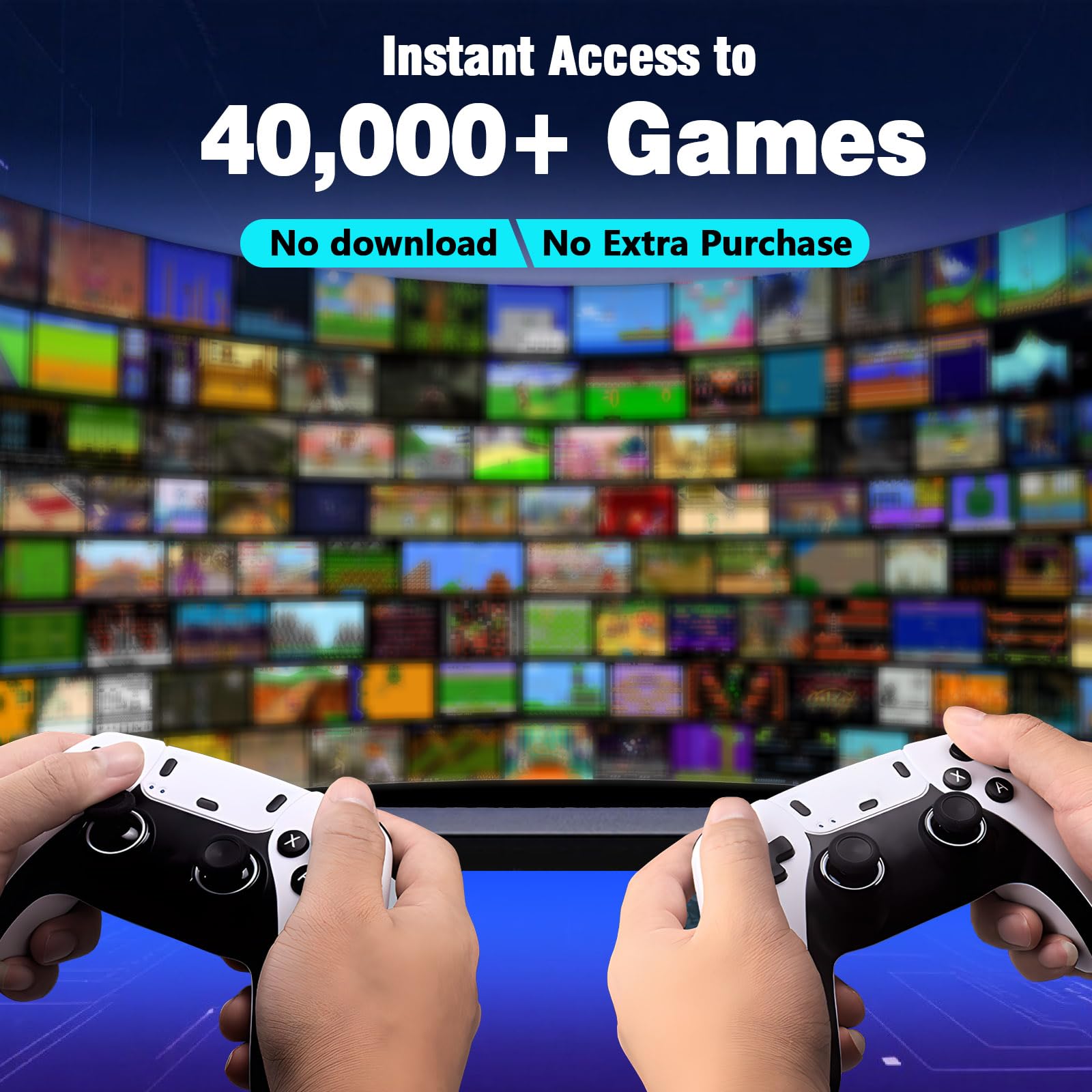 Upgrade Retro Game Stick Pro, Wireless Retro Gaming Console with 40000+ Games, Built-in 38 Game Emulators, Plug and Play Video Games for TV, 4K, Retro Game Console with Dual 2.4G Controllers (64G)