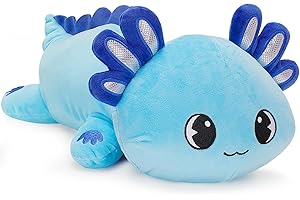 Officygnet Axolotl Plush, 13" Soft Stuffed Animal Plush Toy, Cute Axolotl Plushies Pillow, Kawaii Plushies Dolls for Kids, Blue Axolotl Gift for Girls Boys