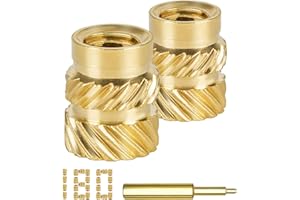 QSJ 180Pcs Threaded Inserts Heat Set Inserts Kit M2.5x4x3.5 Brass Insert Nut with Soldering Iron Tip for 3D Printed Plastic Materials
