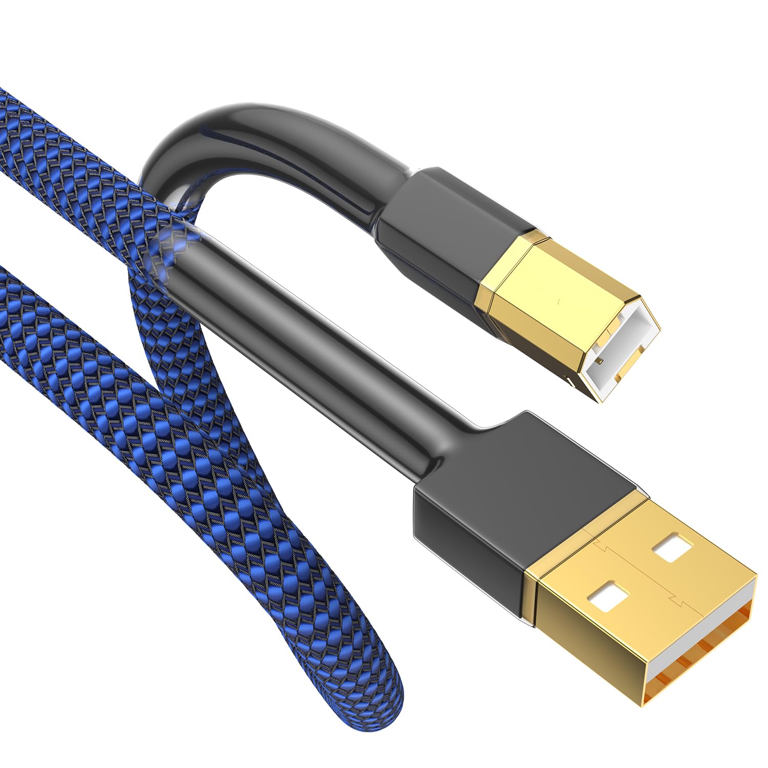 Audiocrast HiFi USB Cable 1.5m 4N OFC USB2.0 A-Male to B-Male Digital Audio DAC Cable, Professional USB Cord Wire