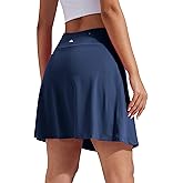 Pioneer Camp Women 18'' Tennis Skirts High Waisted Golf Skort with Shorts Pockets Athletic Long Skirts Workout Running