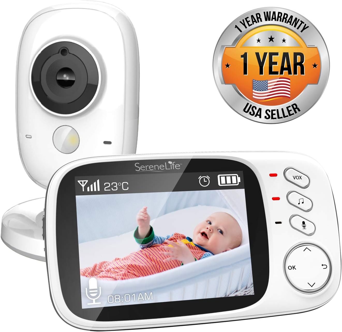 Video Baby Monitor Long Range Upgraded 850’ Wireless Range, Night Vision, Temperature Monitoring