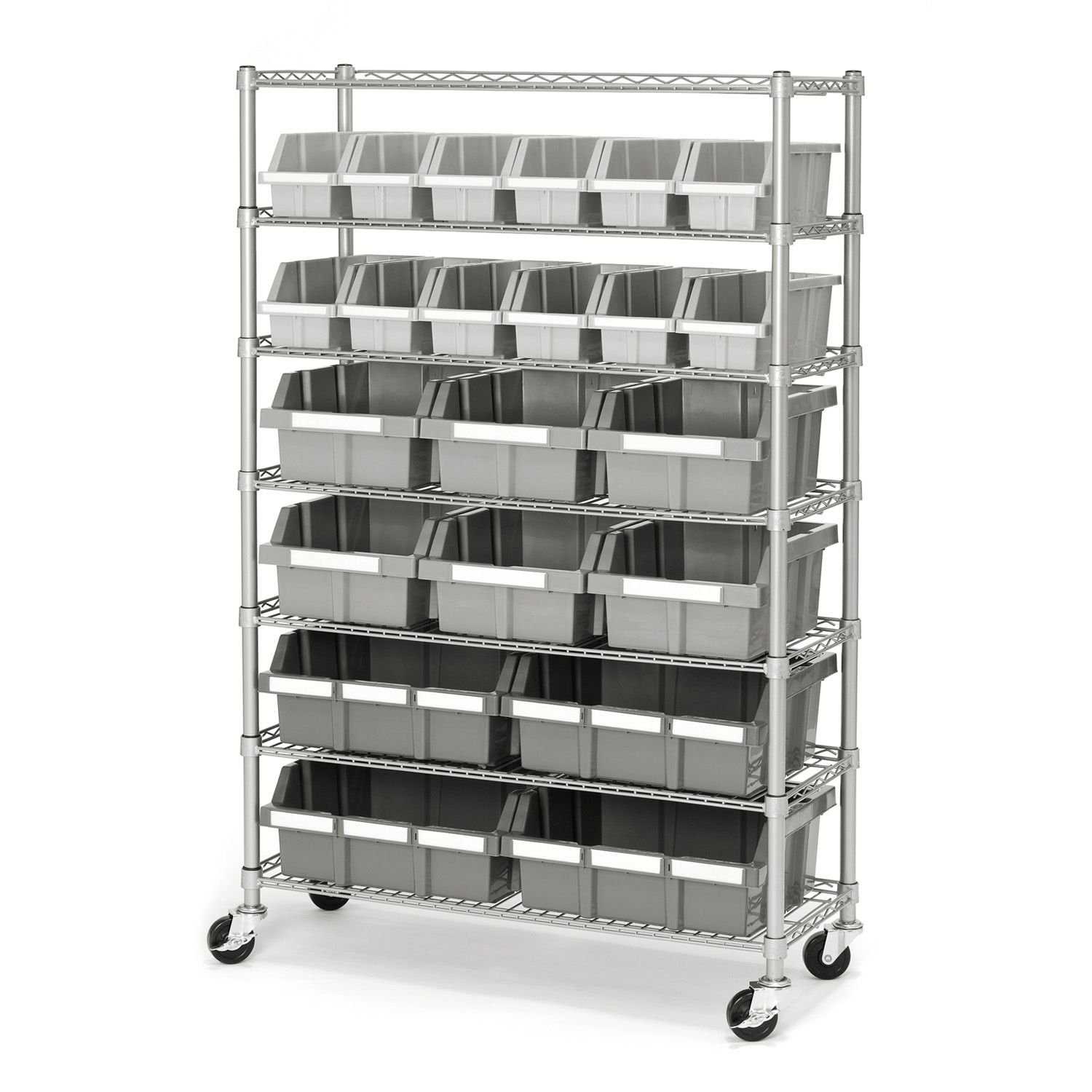 Seville Classics Commercial 7Tier Platinum/Gray NSF 22Bin Rack