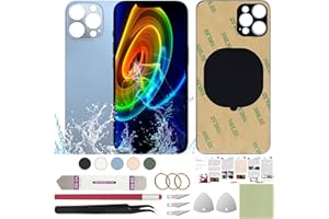 ReuWeu Rear Back Glass Cover Replacement Compatible with iPhone 13 Pro Max 6.7" + Professional Tools (Sierra Blue)
