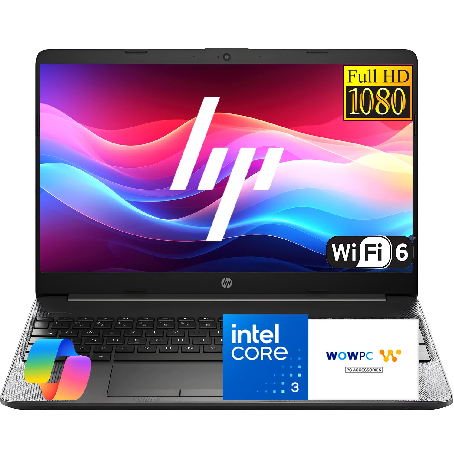 HP 15.6 Inch Business Laptop with Microsoft Office on The Web, Powerful 13th Intel Core i3 Processor (Beats i7-1165G7), 8GB RAM, 628B SSD(500 GB External), Windows 11 Pro, WOWPC 3 in 1 Image