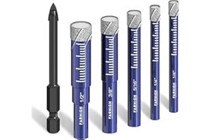 Diamond Drill Bit Set for Porcelain, Tile, Ceramic, Pots, Glass, Granite, Concrete, Masonry, Stone, Premium Industrial Diamon