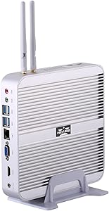 Partaker Fanless Home Computer,Mini PC Windows 10 HTPC with Intel i5 5200U/i5 5250U Dual Core CPU, Barebone System, HDMI,VGA, 4USB 3.0, WiFi, Aluminum Alloy Chassis
