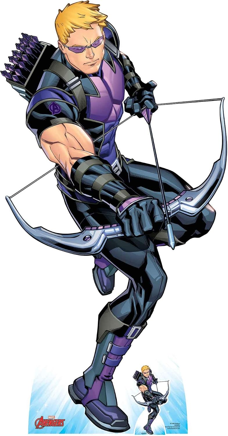 STAR CUTOUTS SC1608 Ltd Hawkeye Bow and Arrow Lifesize Cardboard Cutout Perfect for Marvel Fans Collectors and Events Height 177cm Width 92cm