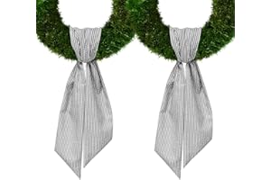 CHMACURA 2 Pieces Birthday Wreath Sash for Front Door, Black Seersucker Sash Stripes Wreath Accessories for Home Wedding Baby Shower Decorations