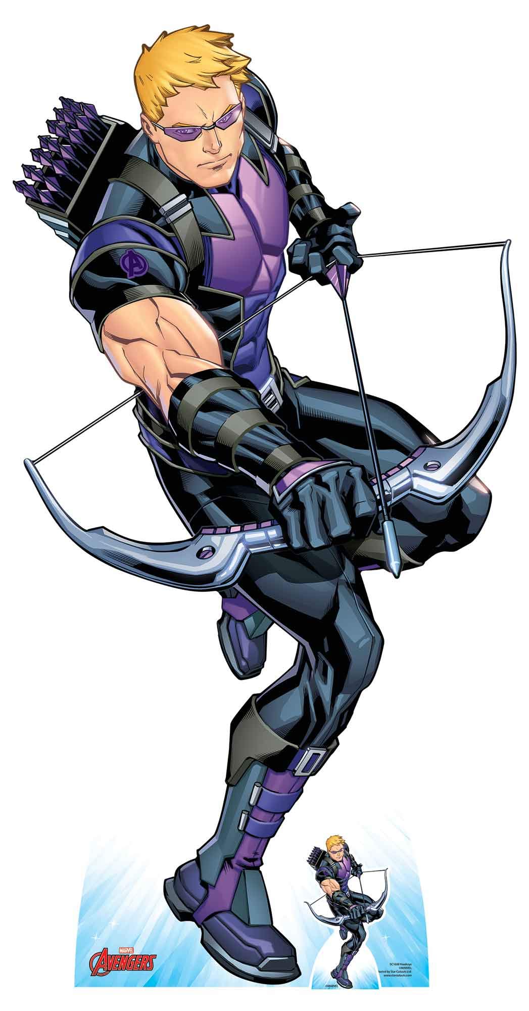 STAR CUTOUTS SC1608 Ltd Hawkeye Bow and Arrow Lifesize Cardboard Cutout Perfect for Marvel Fans, Collectors and Events Height 177cm Width 92cm