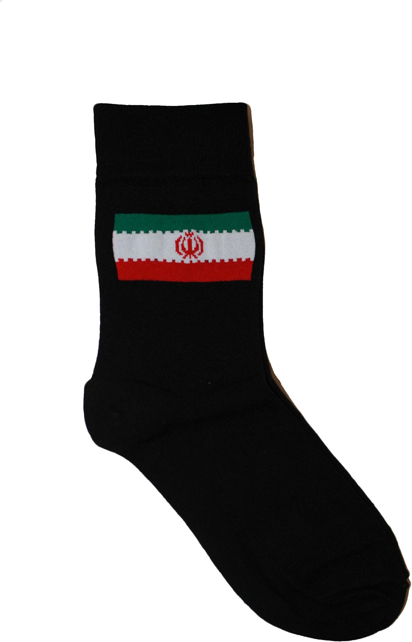 Iran Black Country Flag Dress Socks .. Great Quality .. New