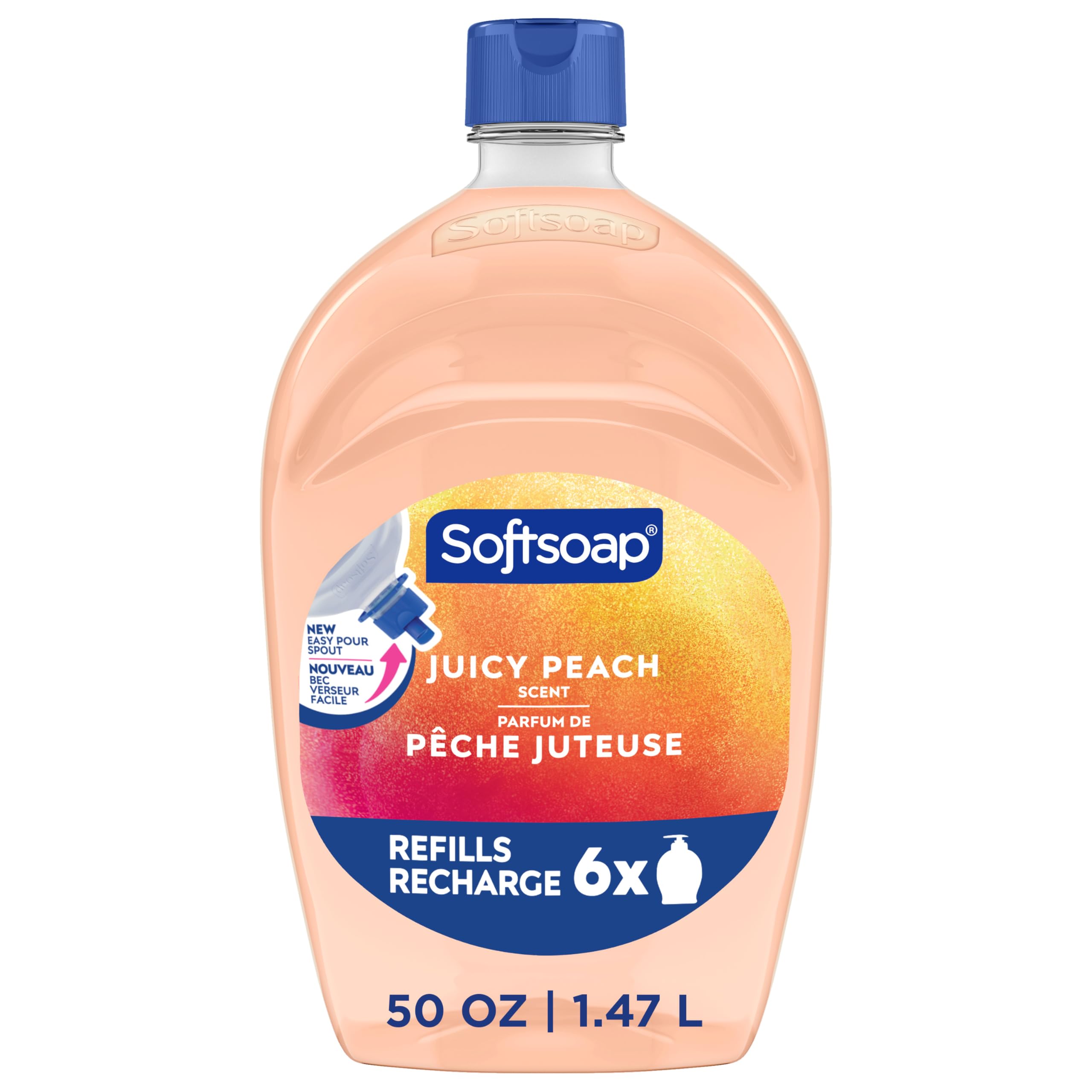 Photo 1 of Softsoap Juicy Peach Liquid Hand Soap, Kitchen and Bathroom Hand Soap, Rich Fruity Scent, 50 fl oz Refill Bottle