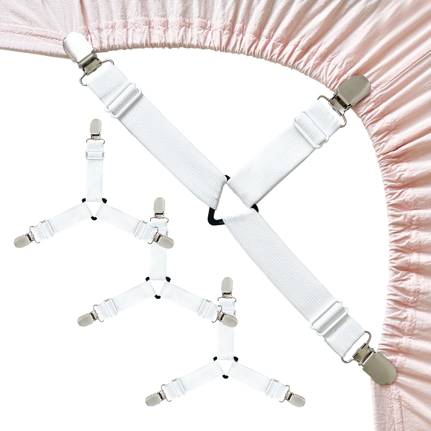 Bed Sheet Organizer Bed Sheet Holders With Anti Locks, New Upgrade Fitted Sheet Holder Keep Sheet Holders Keep Sheets Firm & Tight