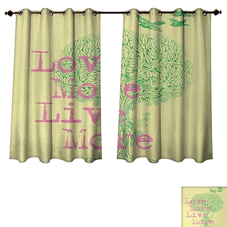 Amazon Com Anzhouqux Animal Blackout Thermal Curtain Panel Love