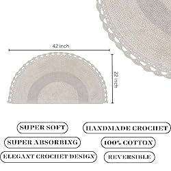 Savi Home Half Circle Bohemian Bathroom Rug with