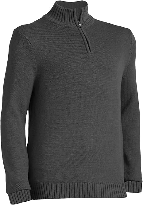 Croft & Barrow Men's Slim-Fit Mockneck Quarter Zip Cotton Pullover Sweater at Amazon Menâs 