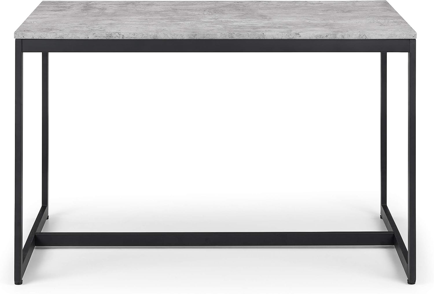 Julian Bowen Concrete Effect Staten Dining Table, Concrete/Black, Height: 75, Width: 120, Depth: 80cm