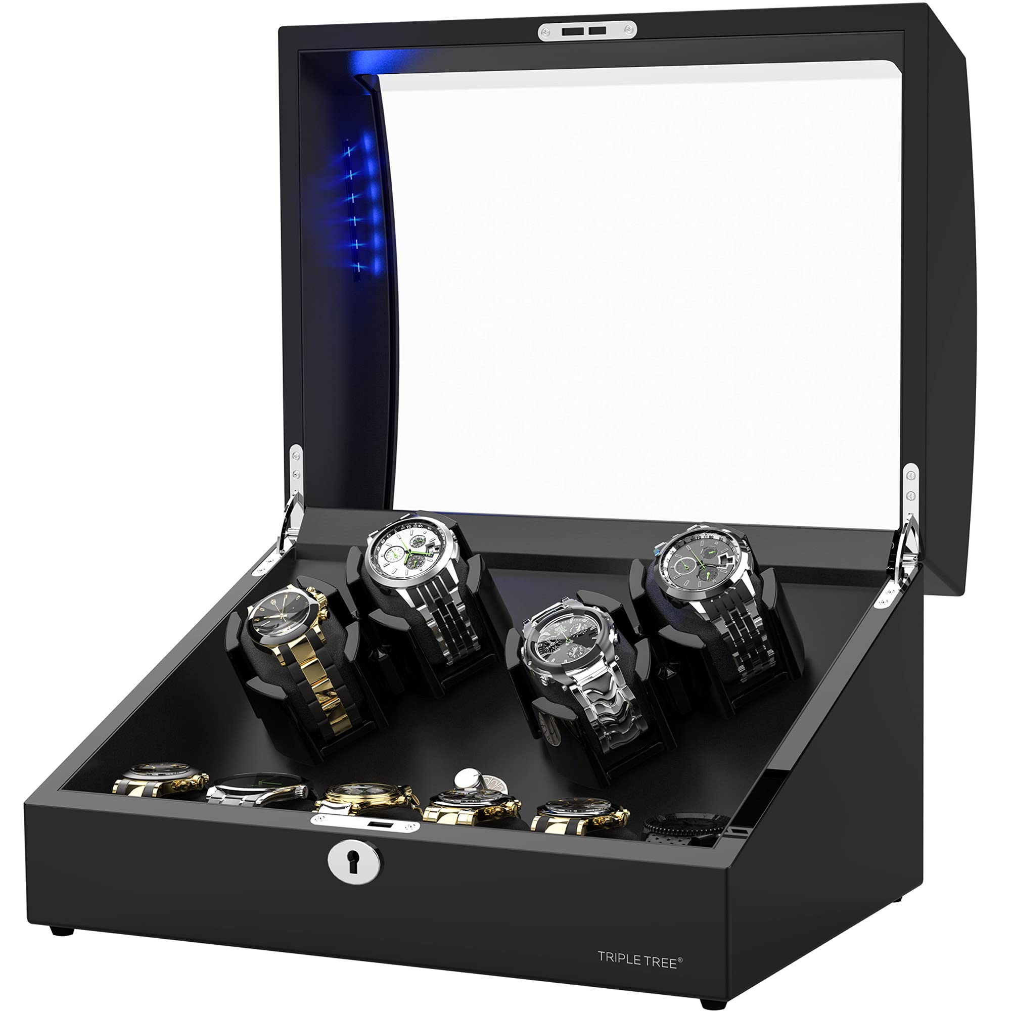 TRIPLE TREE Watch Winder for 10 Automatic Watches,Builtin LED